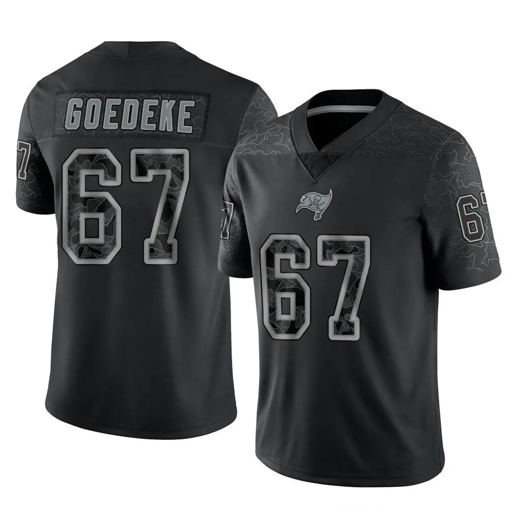 BIPIHUC TB.Buccaneers #67 Luke Goedeke Player Black Reflective Limited Home Game Stitched Jerseys