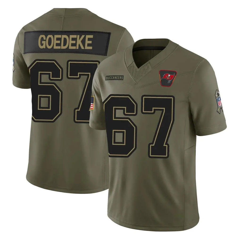 BIPIHUC TB.Buccaneers #67 Luke Goedeke Player Olive 2025 Salute To Service Limited Home Game Stitched Jerseys