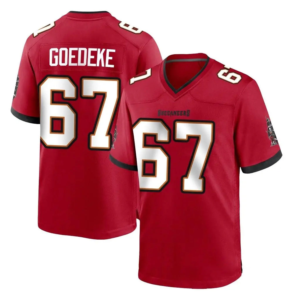 BIPIHUC TB.Buccaneers #67 Luke Goedeke Player Red Home Game Stitched Jerseys