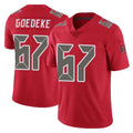BIPIHUC TB.Buccaneers #67 Luke Goedeke Player Red Limited Color Rush Home Game Stitched Jerseys