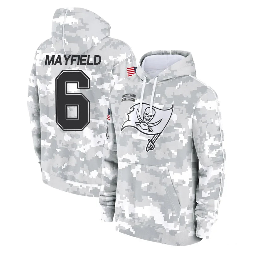 BIPIHUC TB.Buccaneers #6 Baker Mayfield Player Arctic Camo Limited Salute to Service Pullover Hoodies Game Stitched Jerseys