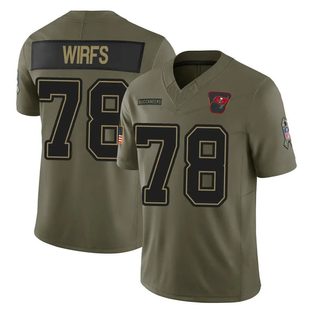 BIPIHUC TB.Buccaneers #78 Tristan Wirfs Player Olive 2025 Salute To Service Limited Home Game Stitched Jerseys