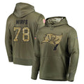 BIPIHUC TB.Buccaneers #78 Tristan Wirfs Player Olive Salute to Service Pullover Hoodie Home Game Stitched Jerseys