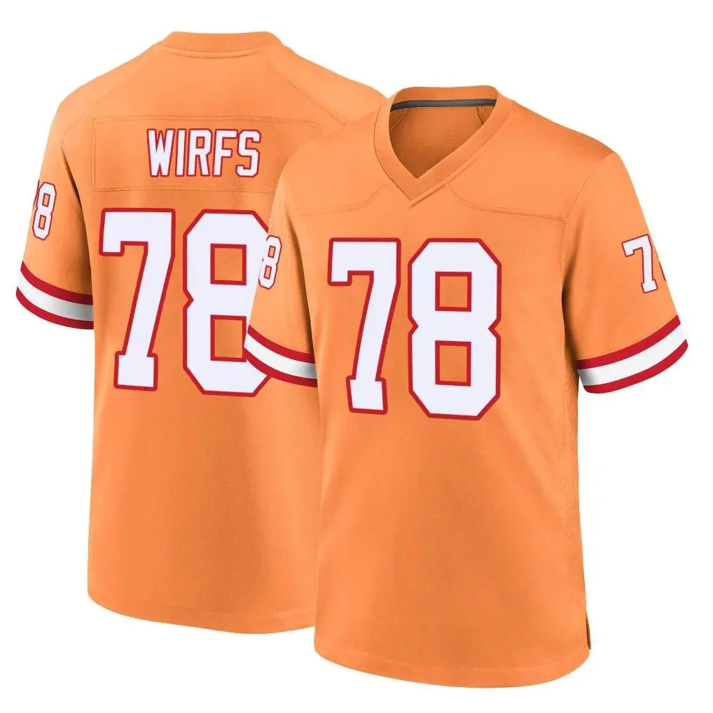 BIPIHUC TB.Buccaneers #78 Tristan Wirfs Player Orange Throwback Home Game Stitched Jerseys