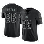 BIPIHUC TB.Buccaneers #88 Cade Otton Player Black Reflective Limited Home Game Stitched Jerseys