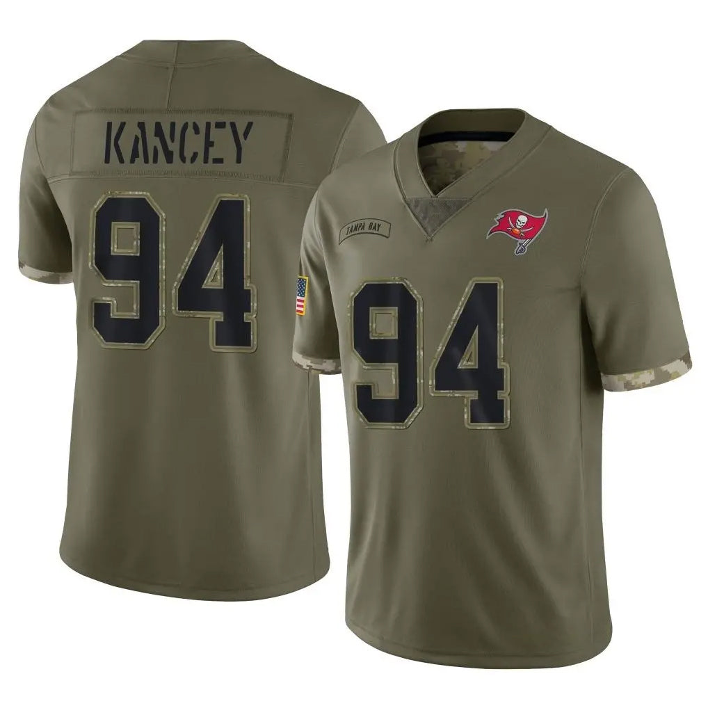 BIPIHUC TB.Buccaneers #94 Calijah Kancey Player Olive Limited Salute To Service Home Game Stitched Jerseys