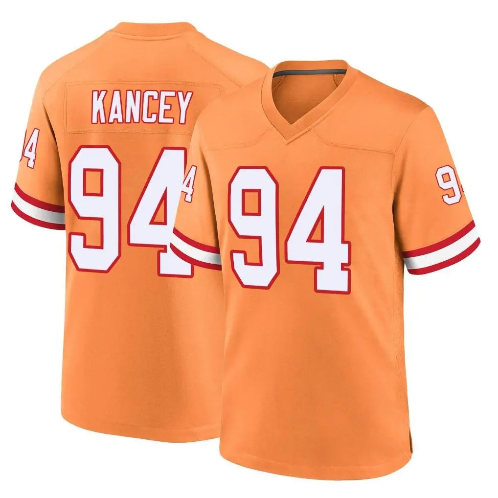 BIPIHUC TB.Buccaneers #94 Calijah Kancey Player Orange Throwback Home Game Stitched Jerseys