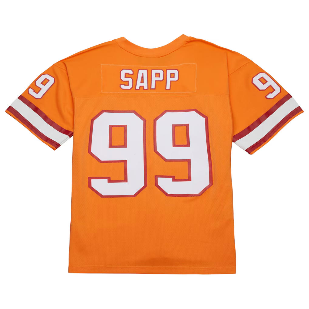 BIPIHUC TB.Buccaneers #99 Warren Sapp Mitchell & Ness Orange 1995 Legacy Replica Jersey Stitched Puhic