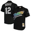 BIPIHUC TB.Rays #12 Wade Boggs Player Black Mitchell & Ness Cooperstown Replica Stitched Jerseys