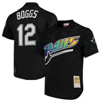 BIPIHUC TB.Rays #12 Wade Boggs Player Black Mitchell & Ness Cooperstown Replica Stitched Jerseys