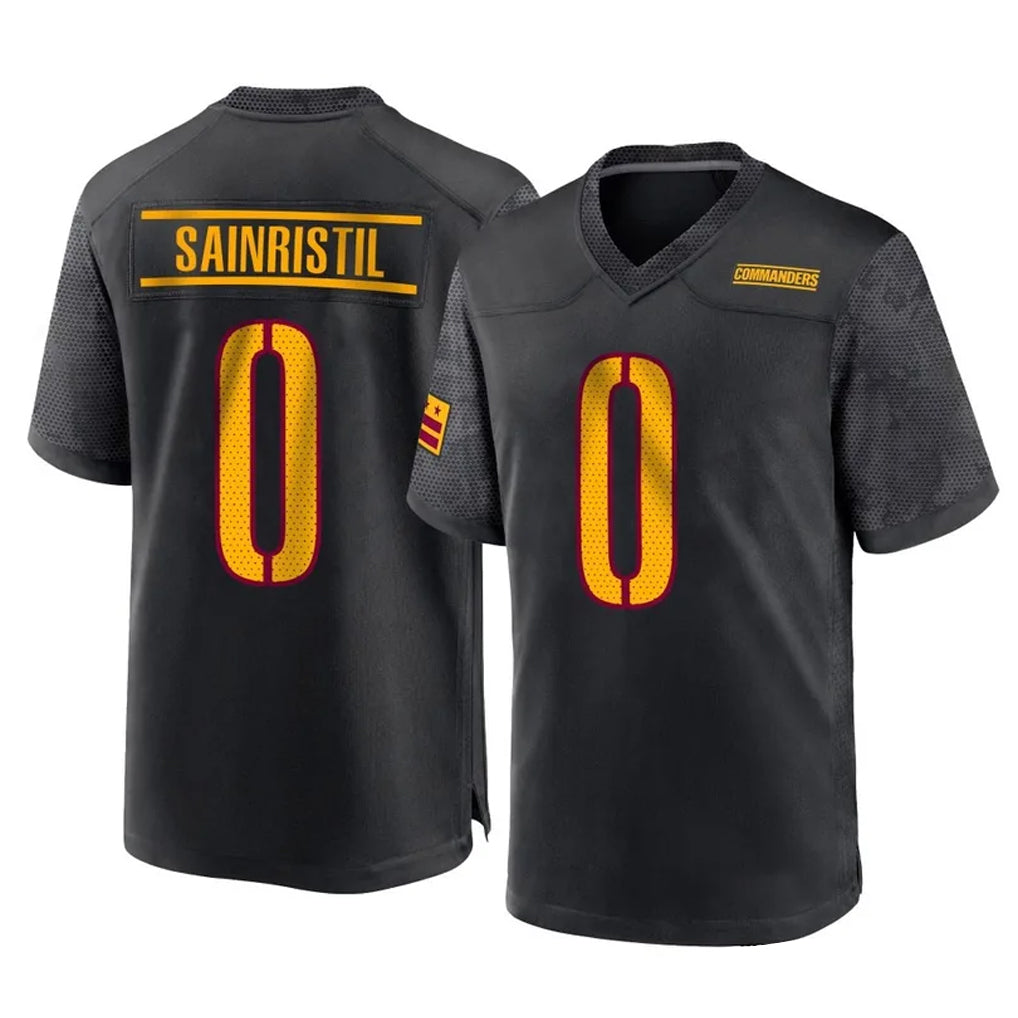 BIPIHUC W.Commanders #0 Mike Sainristil Player Black Home Game Stitched Jerseys