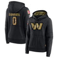 BIPIHUC W.Commanders #0 Mike Sainristil Player Black Salute to Service Hoodies Stitched Jerseys