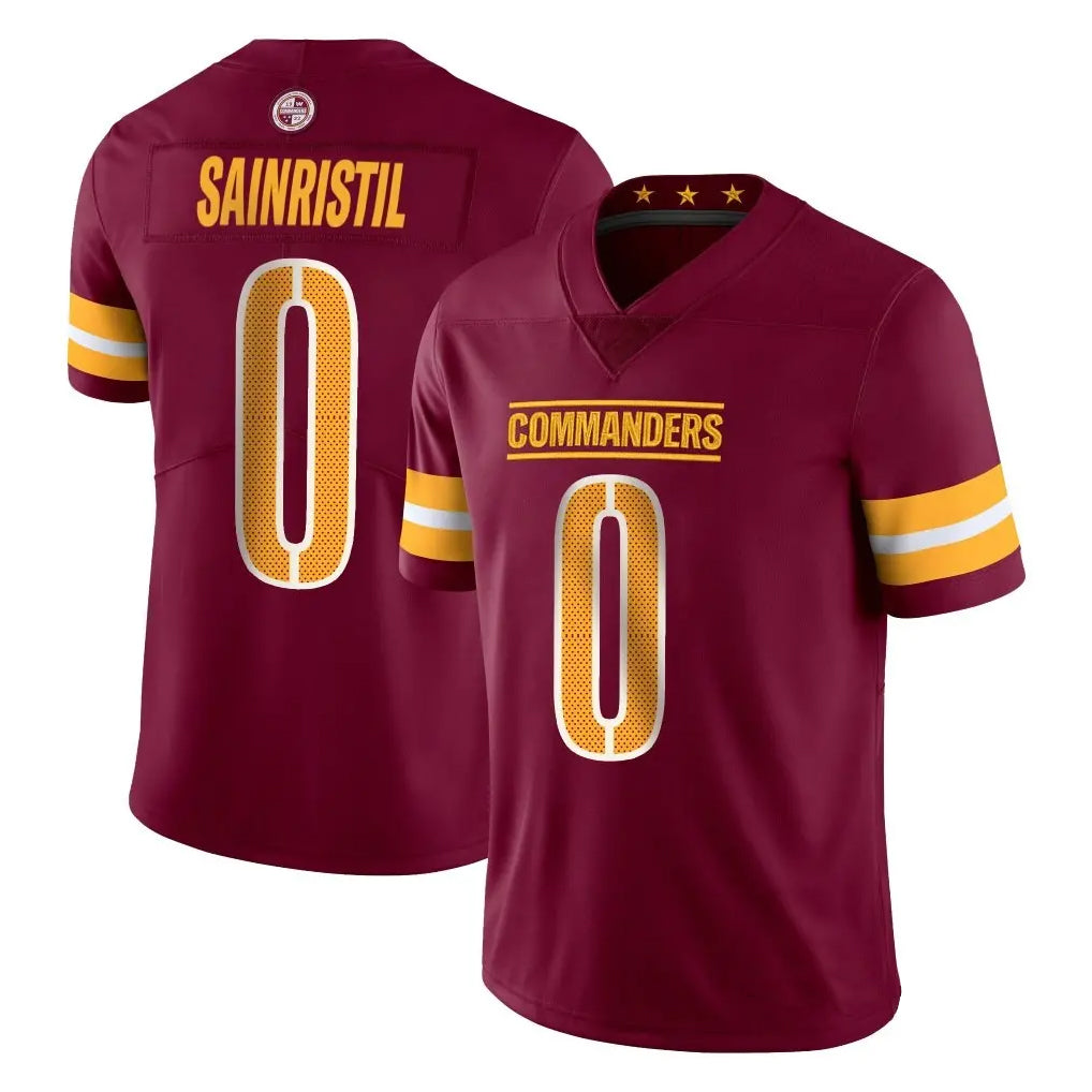 BIPIHUC W.Commanders #0 Mike Sainristil Player Burgundy Vapor Limited Stitched Jerseys