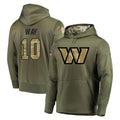 BIPIHUC W.Commanders #10 Tress Way Player Olive Salute to Service Pullover Hoodie Limited Home Game Stitched Jerseys