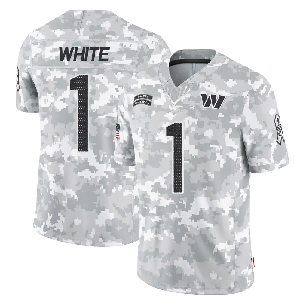 BIPIHUC W.Commanders #1 Rachaad White Player Arctic Camo Limited Salute To Service Home Game Stitched Jerseys