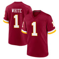 BIPIHUC W.Commanders #1 Rachaad White Player Burgundy Game Home Stitched Jerseys