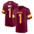 BIPIHUC W.Commanders #1 Rachaad White Player Burgundy Home Game Stitched Jerseys