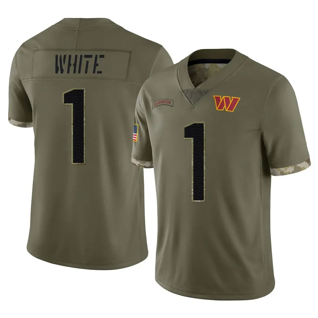 BIPIHUC W.Commanders #1 Rachaad White Player Olive Salute To Service Limited Home Game Stitched Jerseys