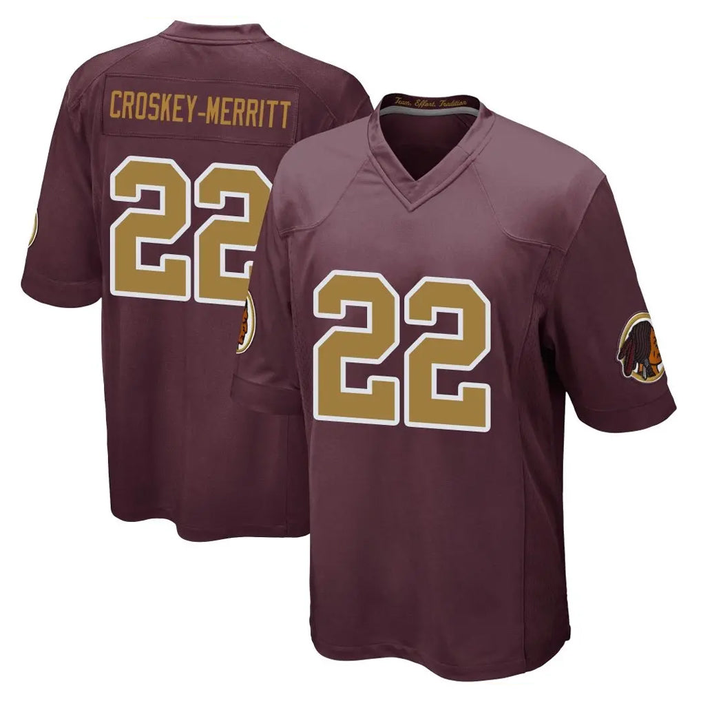 BIPIHUC W.Commanders #22 Jacory Croskey-Merritt Player Burgundy Alternate Home Game Stitched Jerseys