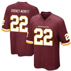 BIPIHUC W.Commanders #22 Jacory Croskey-Merritt Player Burgundy Game Stitched Jerseys