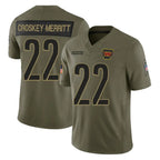 BIPIHUC W.Commanders #22 Jacory Croskey-Merritt Player Olive Salute To Service Limited Stitched Jerseys