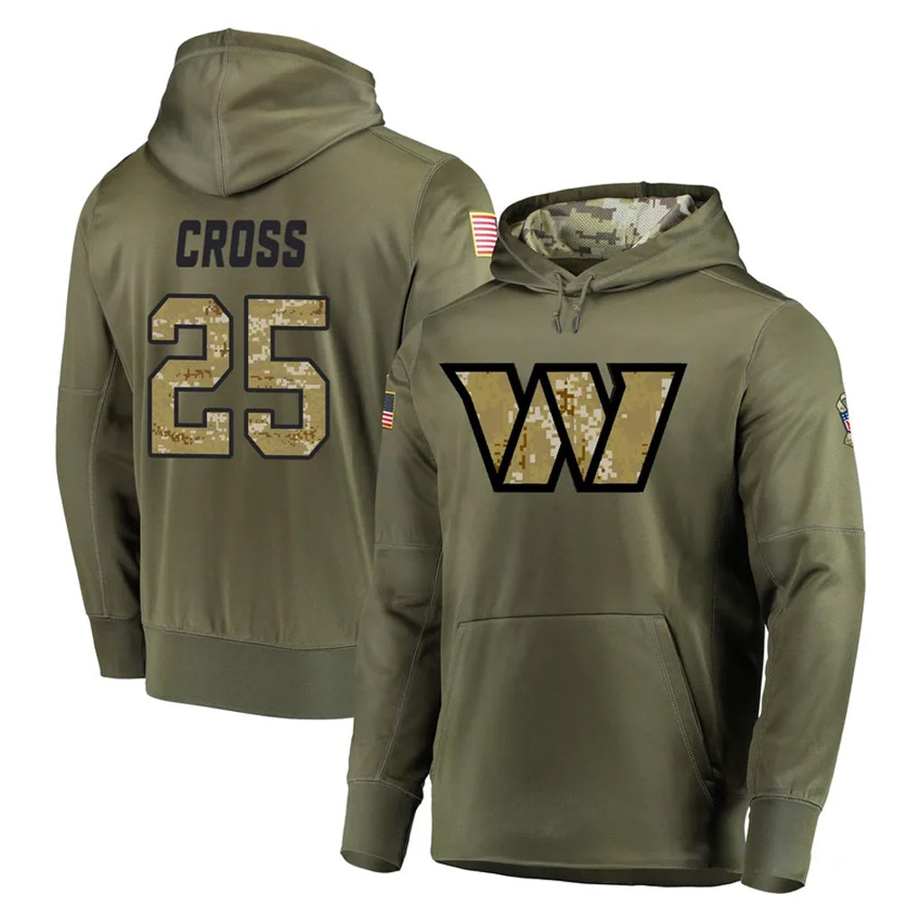 BIPIHUC W.Commanders #25 Nick Cross Player Olive Salute to Service Pullover Hoodie Limited Home Game Stitched Jerseys