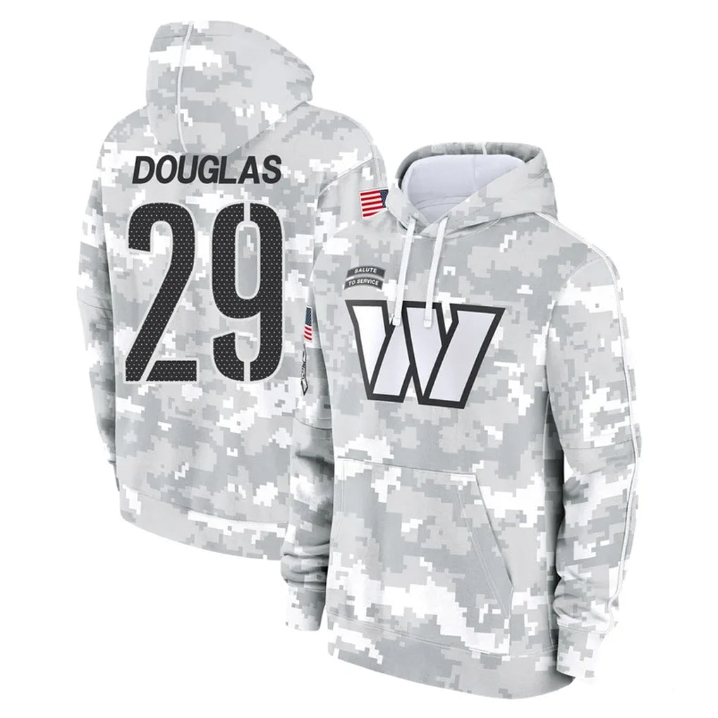 BIPIHUC W.Commanders #29 Rasul Douglas Player Arctic Camo Limited Salute to Service Pullover Hoodies Game Stitched Jerseys