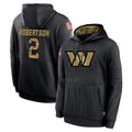 BIPIHUC W.Commanders #2 Amik Robertson Player Black Salute to Service Performance Pullover Hoodies Home Game Stitched Jerseys