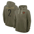 BIPIHUC W.Commanders #2 Amik Robertson Player Olive Salute to Service Pullover Hoodies Limited Home Stitched Jerseys