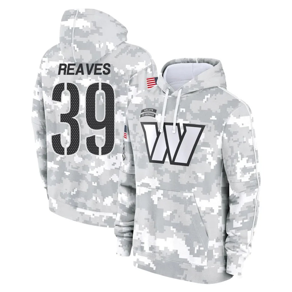 BIPIHUC W.Commanders #39 Jeremy Reaves Player Arctic Camo Limited Salute to Service Pullover Hoodies Game Stitched Jerseys
