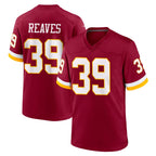 BIPIHUC W.Commanders #39 Jeremy Reaves Player Burgundy Game Home Stitched Jerseys