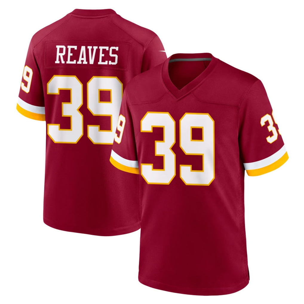 BIPIHUC W.Commanders #39 Jeremy Reaves Player Burgundy Game Home Stitched Jerseys