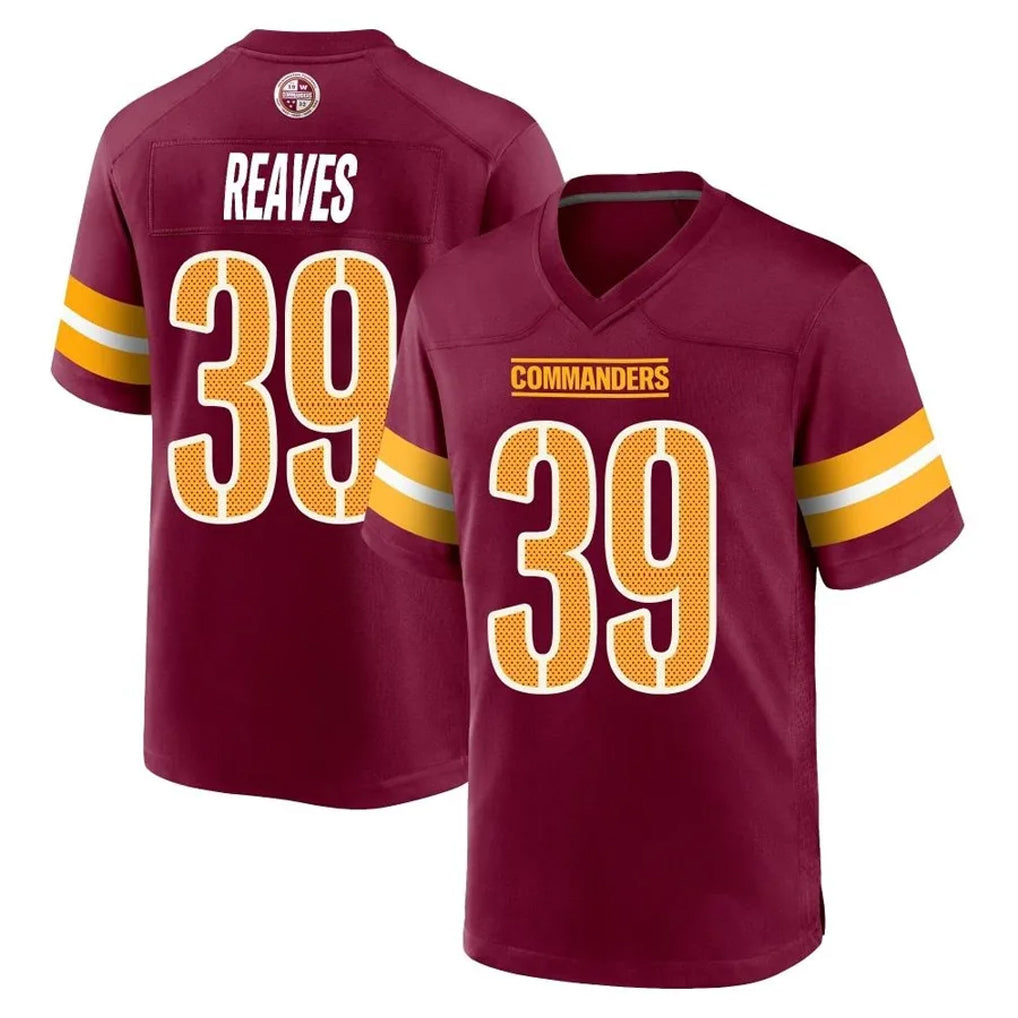 BIPIHUC W.Commanders #39 Jeremy Reaves Player Burgundy Home Game Stitched Jerseys