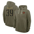 BIPIHUC W.Commanders #39 Jeremy Reaves Player Olive Salute to Service Pullover Hoodies Limited Home Stitched Jerseys