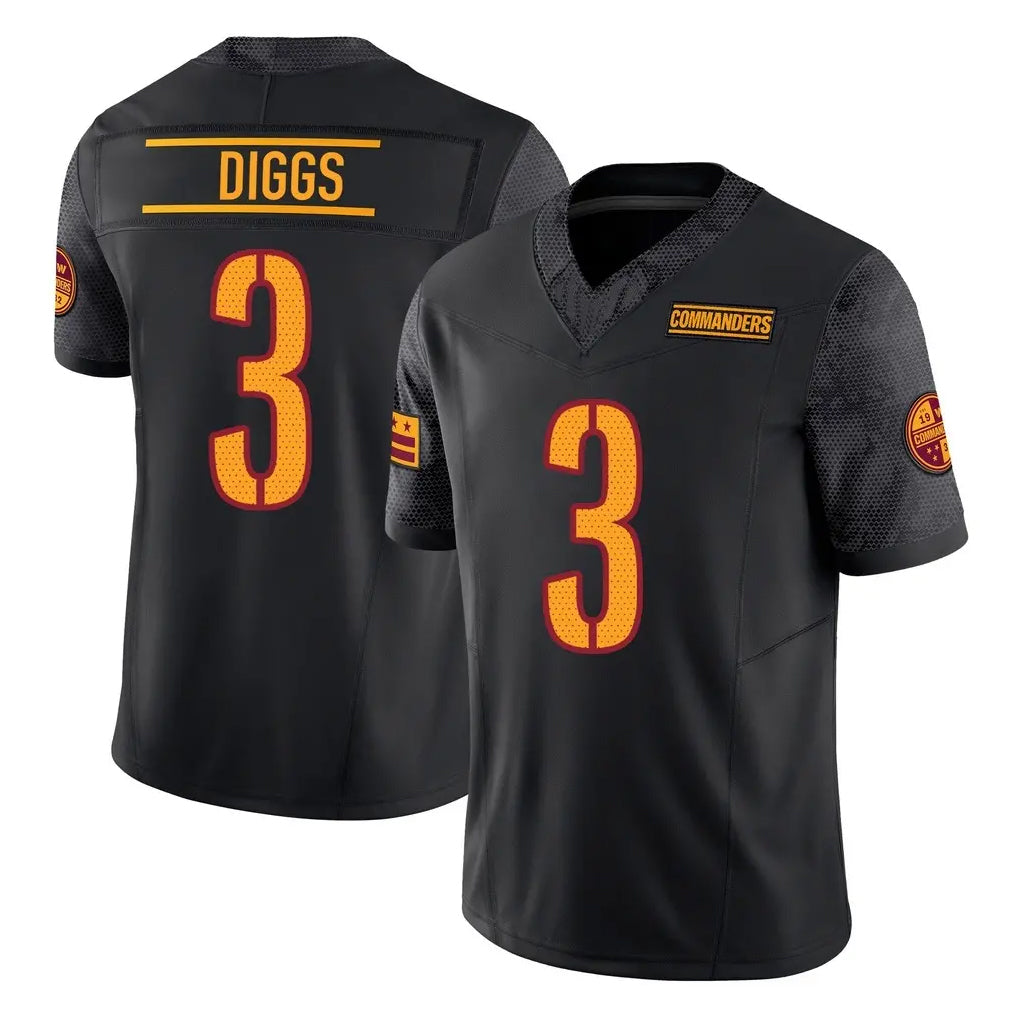 BIPIHUC W.Commanders #3 Stefon Diggs Player Black Limited Vapor F.U.S.E. Home Game Stitched Jerseys