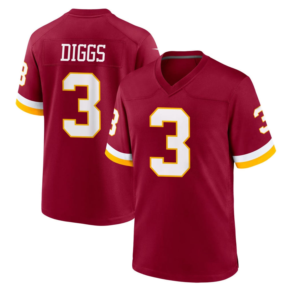 BIPIHUC W.Commanders #3 Stefon Diggs Player Burgundy Game Home Stitched Jerseys