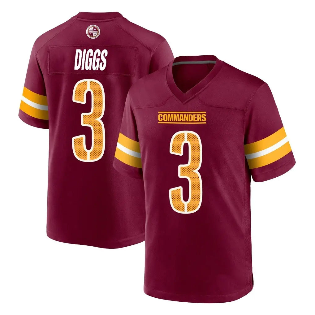 BIPIHUC W.Commanders #3 Stefon Diggs Player Burgundy Home Game Stitched Jerseys