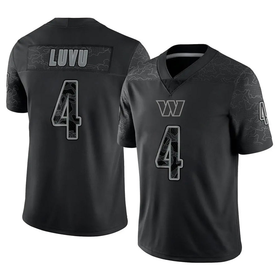 BIPIHUC W.Commanders #4 Frankie Luvu Player Black RFLCTV Limited Stitched Jerseys