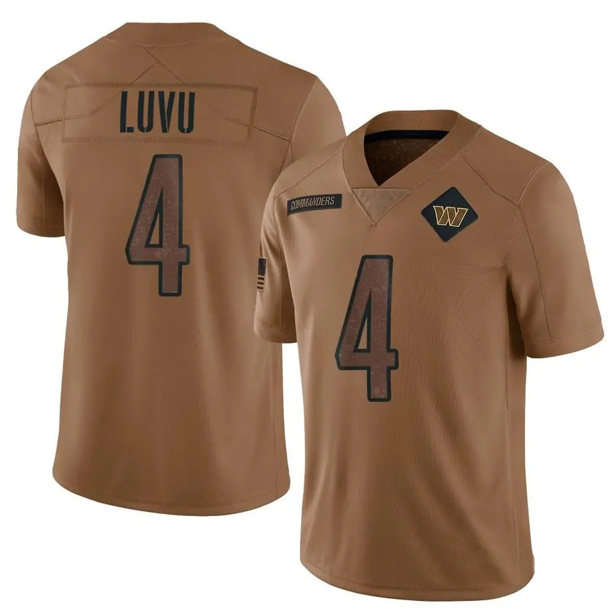BIPIHUC W.Commanders #4 Frankie Luvu Player Brown Salute To Service Limited Stitched Jerseys