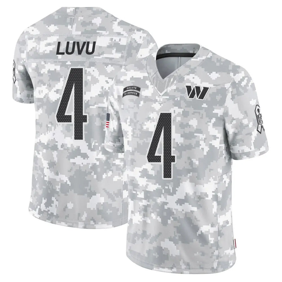 BIPIHUC W.Commanders #4 Frankie Luvu Player Limited Arctic Camo Salute to Service Stitched Jerseys