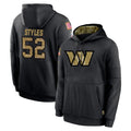 BIPIHUC W.Commanders #52 Sonny Styles Player Black Salute to Service Performance Pullover Hoodies Home Game Stitched Jerseys