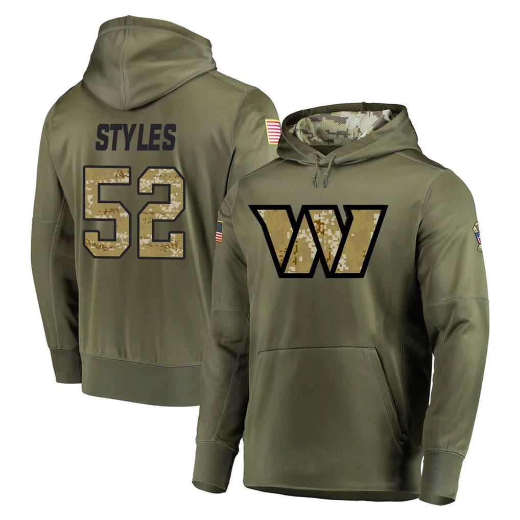 BIPIHUC W.Commanders #52 Sonny Styles Player Olive Salute to Service Pullover Hoodie Limited Home Game Stitched Jerseys