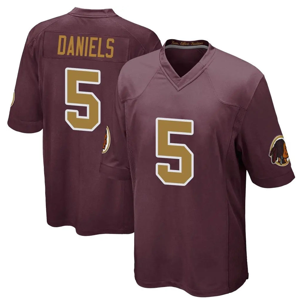 BIPIHUC W.Commanders #5 Jayden Daniels Player Burgundy Alternate Home Game Stitched Jerseys