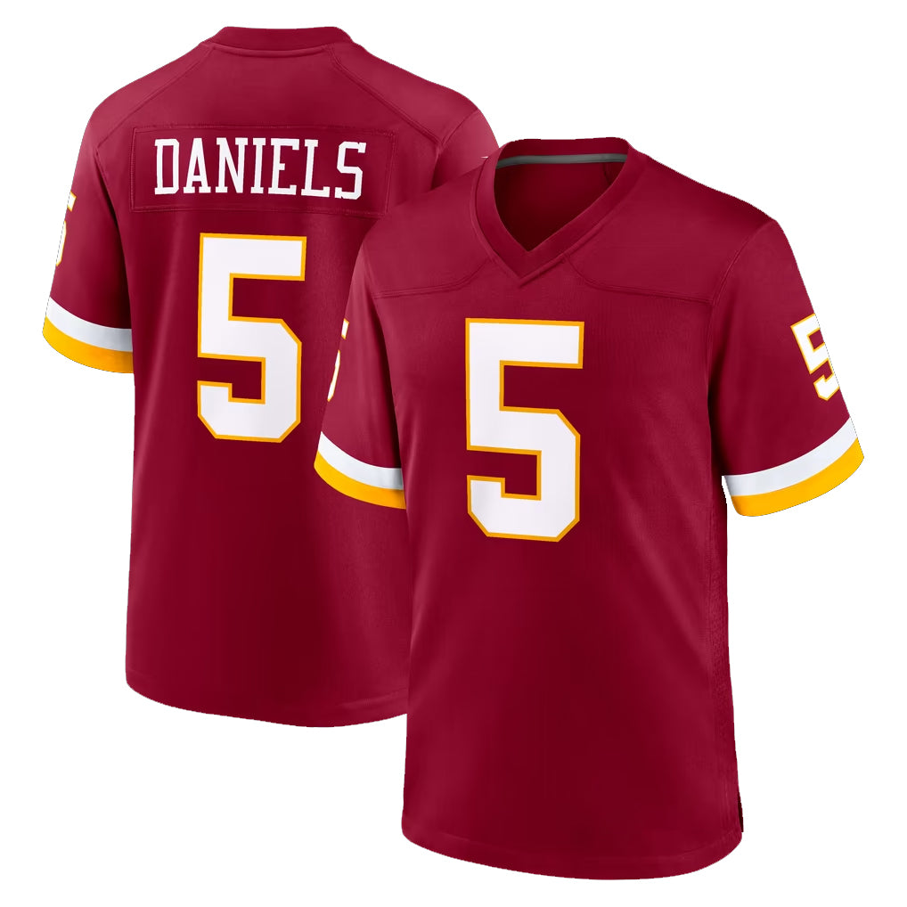 BIPIHUC W.Commanders #5 Jayden Daniels Player Burgundy Game Home Stitched Jerseys