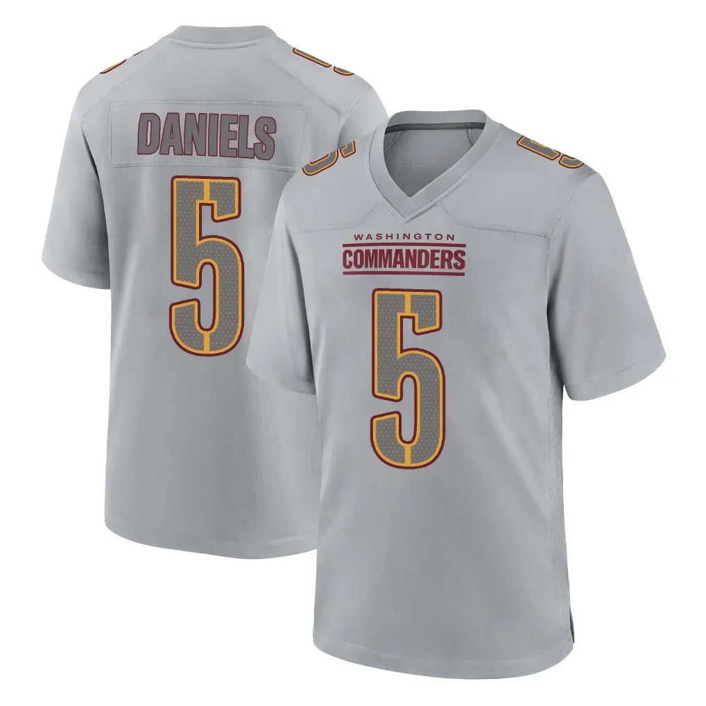 BIPIHUC W.Commanders #5 Jayden Daniels Player Gray Atmosphere Fashion Home Game Stitched Jerseys