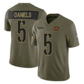 BIPIHUC W.Commanders #5 Jayden Daniels Player Olive 2025 Salute To Service Limited Home Game Stitched Jerseys