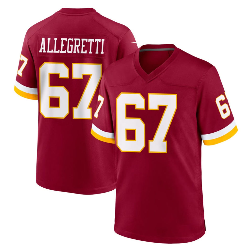 BIPIHUC W.Commanders #67 Nick Allegretti Player Burgundy Game Home Stitched Jerseys