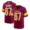 BIPIHUC W.Commanders #67 Nick Allegretti Player Burgundy Home Game Stitched Jerseys