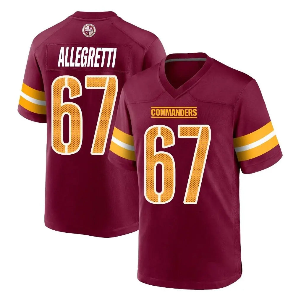 BIPIHUC W.Commanders #67 Nick Allegretti Player Burgundy Home Game Stitched Jerseys