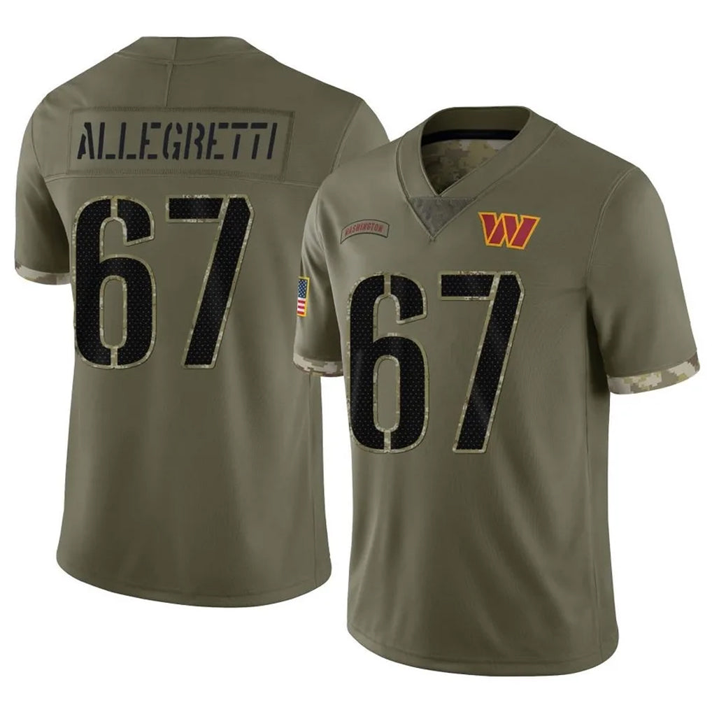 BIPIHUC W.Commanders #67 Nick Allegretti Player Olive Salute To Service Limited Home Game Stitched Jerseys